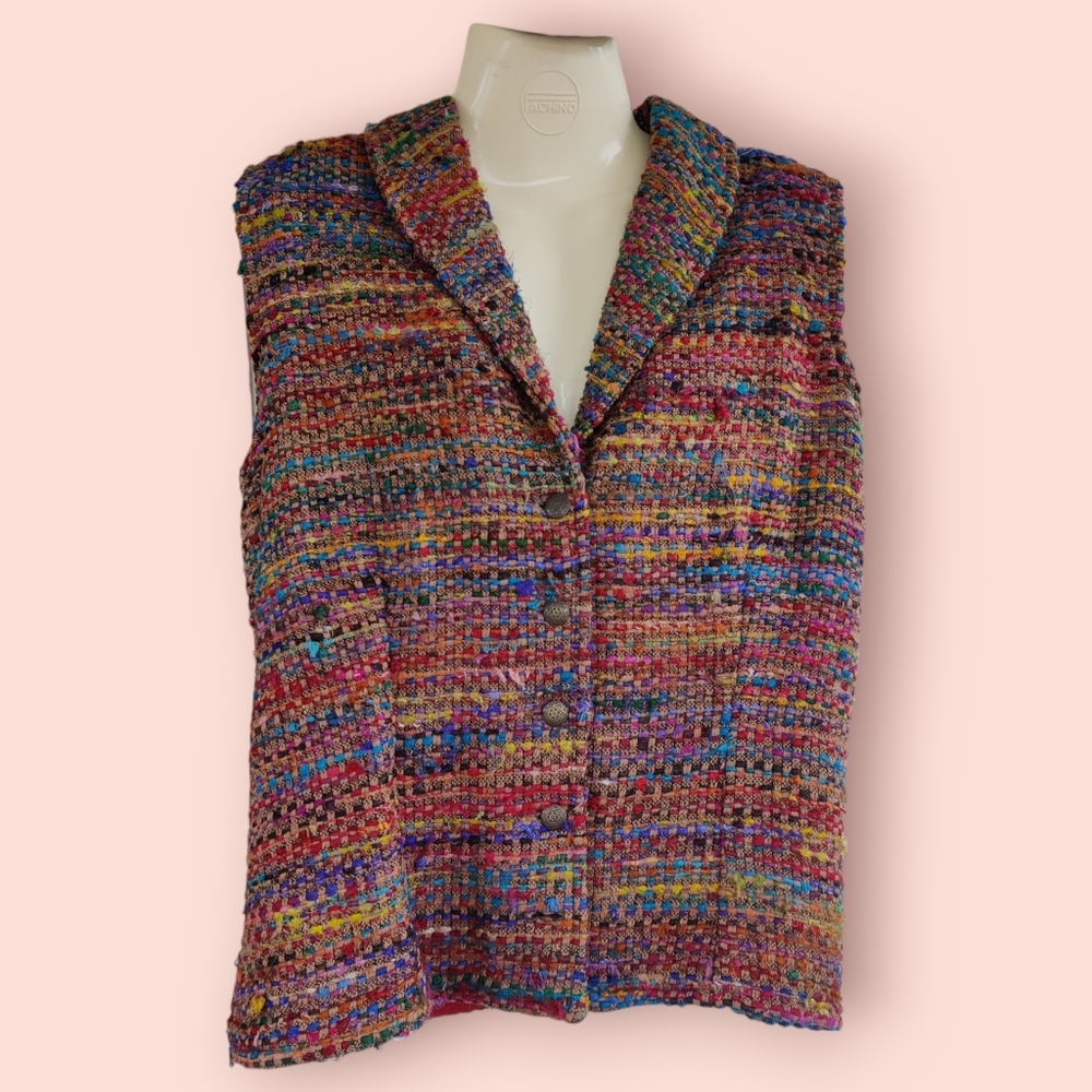 Multicolor Vintage Rainbow Vest - Picture 1 of 5